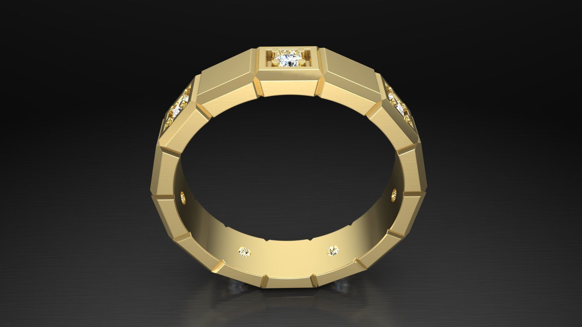 Ring M23 The luxury female ring with gems wedding 3D print model_7
