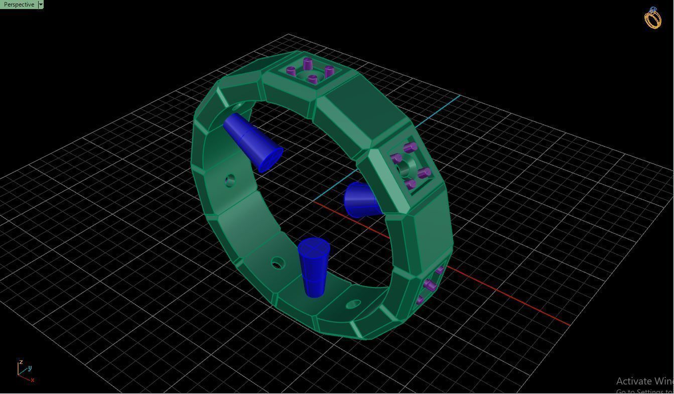Ring M23 The luxury female ring with gems wedding 3D print model_14