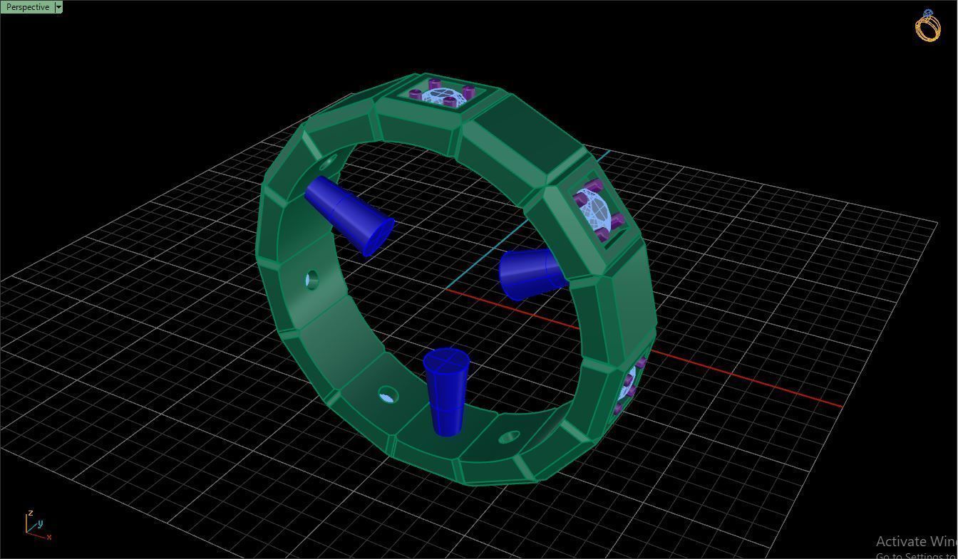 Ring M23 The luxury female ring with gems wedding 3D print model_13