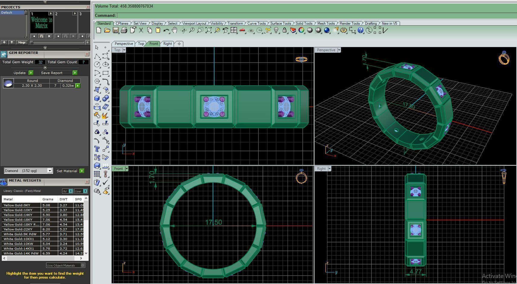 Ring M23 The luxury female ring with gems wedding 3D print model_9