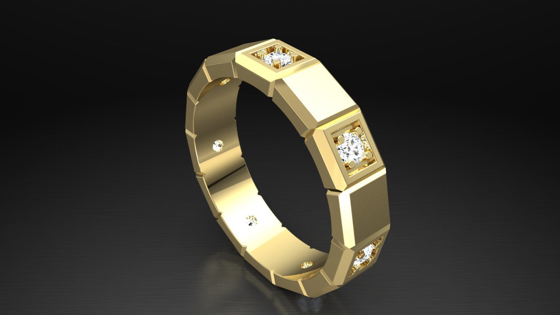 Ring M23 The luxury female ring with gems wedding 3D print model_6