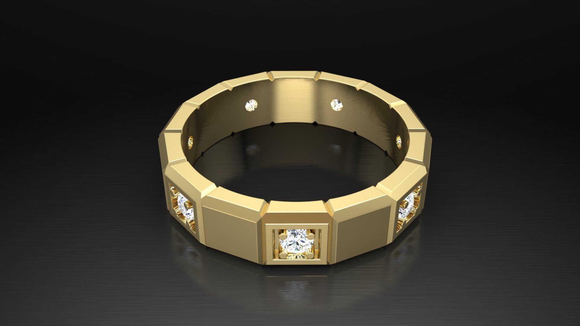 Ring M23 The luxury female ring with gems wedding 3D print model_5