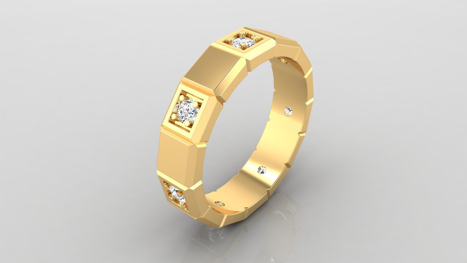 Ring M23 The luxury female ring with gems wedding 3D print model_1