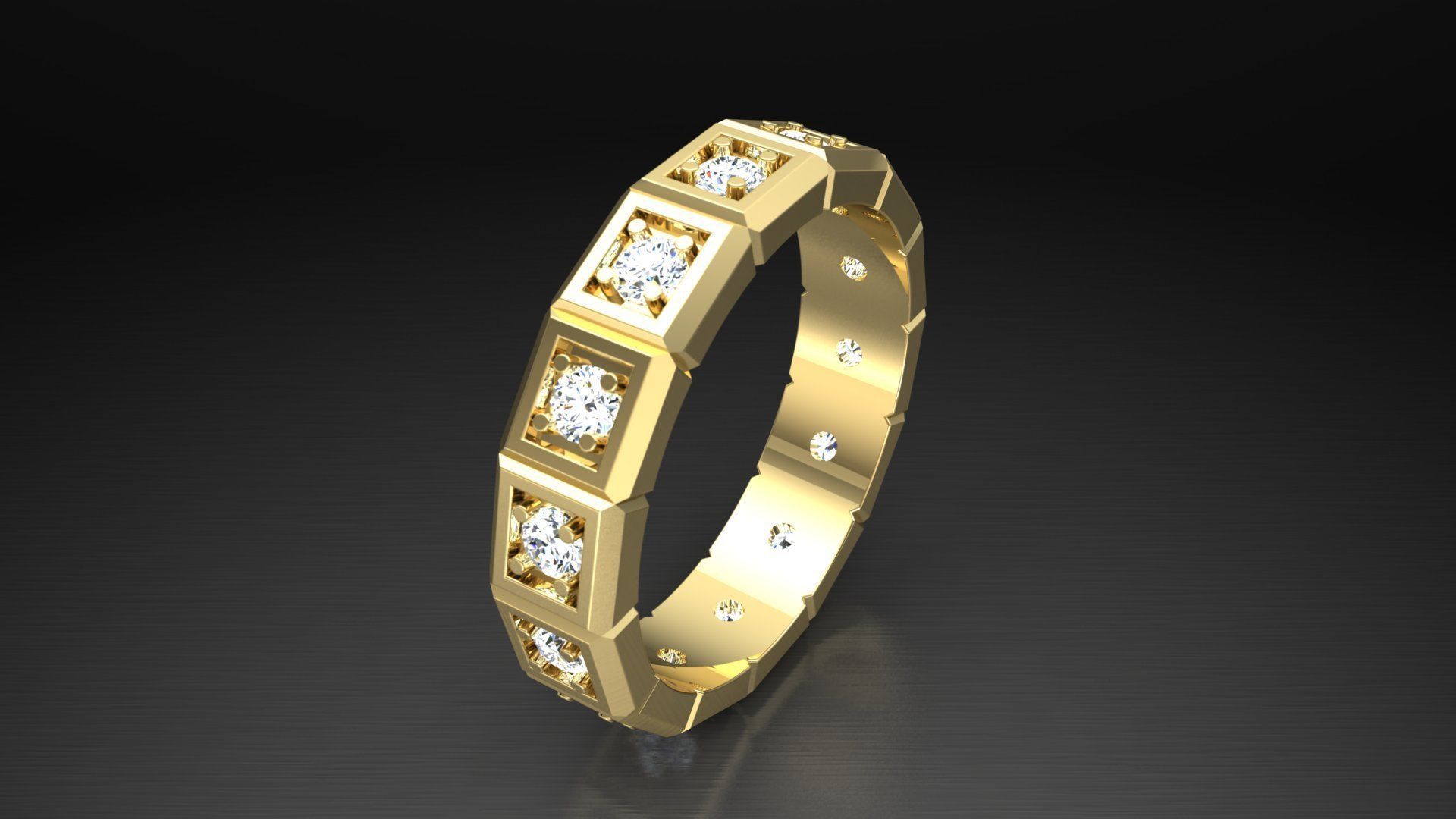 Ring M24 The luxury female ring with gems wedding  3D print model_5