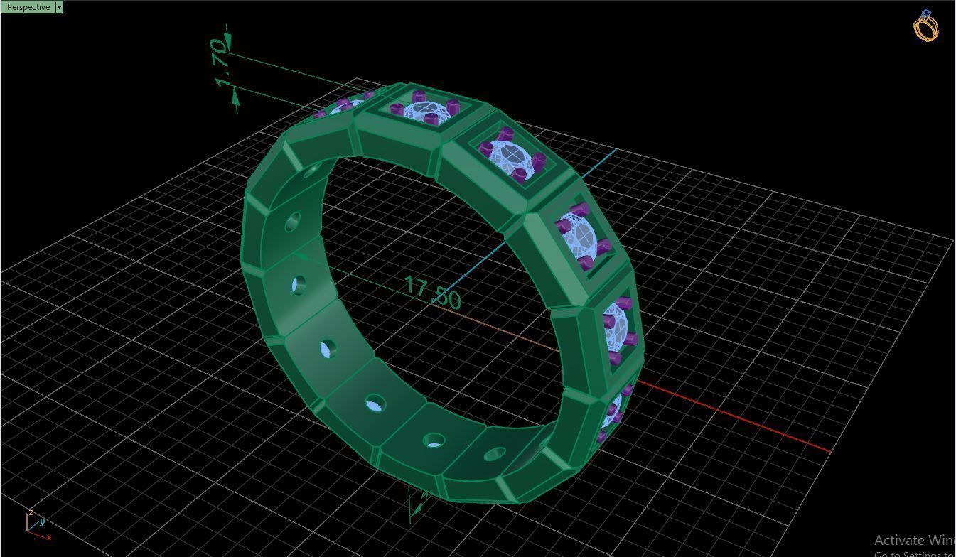 Ring M24 The luxury female ring with gems wedding  3D print model_11