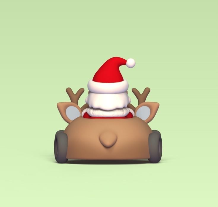 Santa Claus Reindeer Car 3D print model_3
