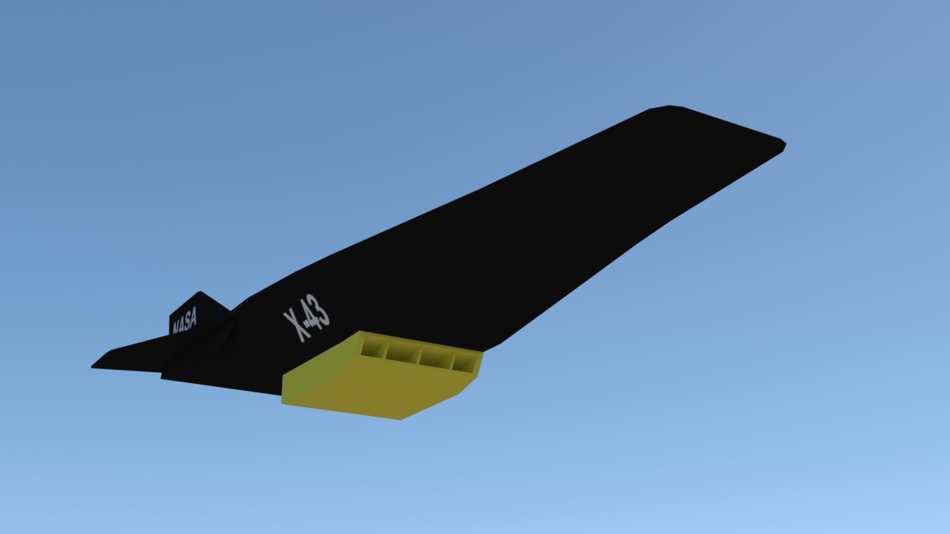 NASA X-43A HYPER X Low-poly 3D model_4