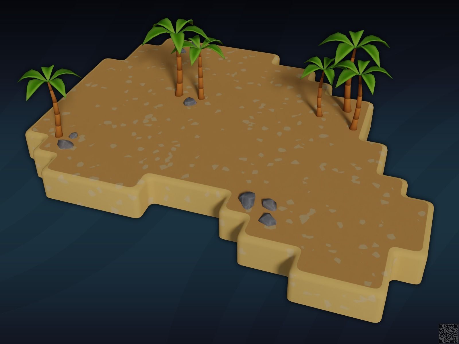 Low Poly Cartoon Islands Pack Low-poly 3D model_2