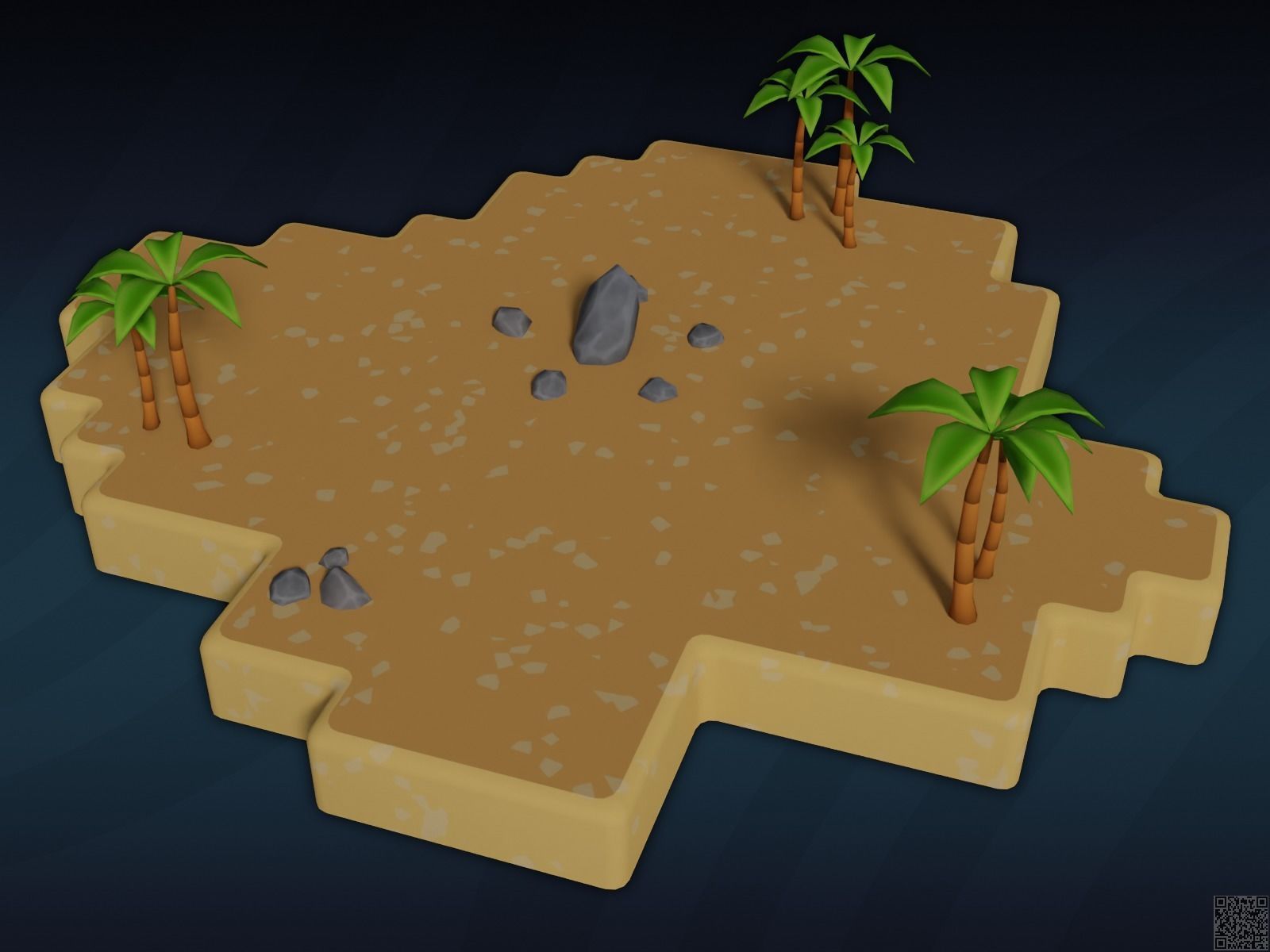 Low Poly Cartoon Islands Pack Low-poly 3D model_3