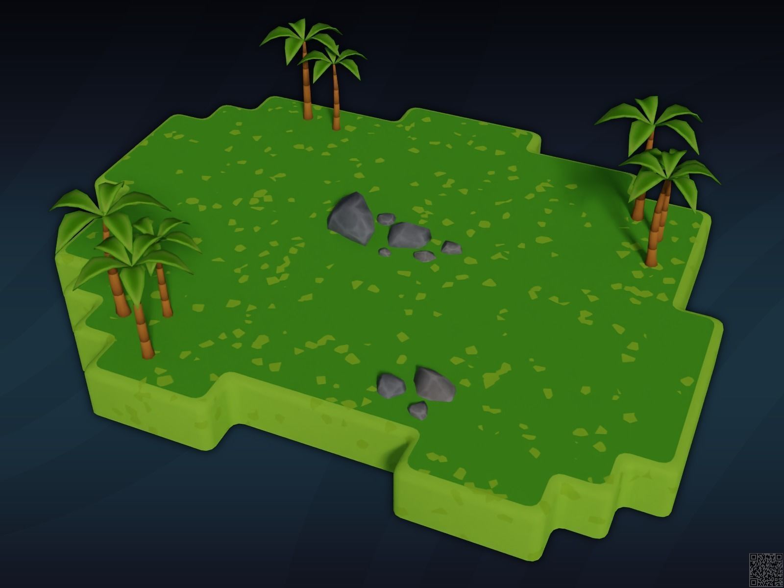 Low Poly Cartoon Islands Pack Low-poly 3D model_7