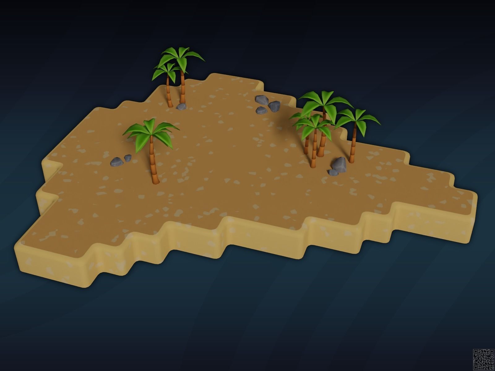 Low Poly Cartoon Islands Pack Low-poly 3D model_5