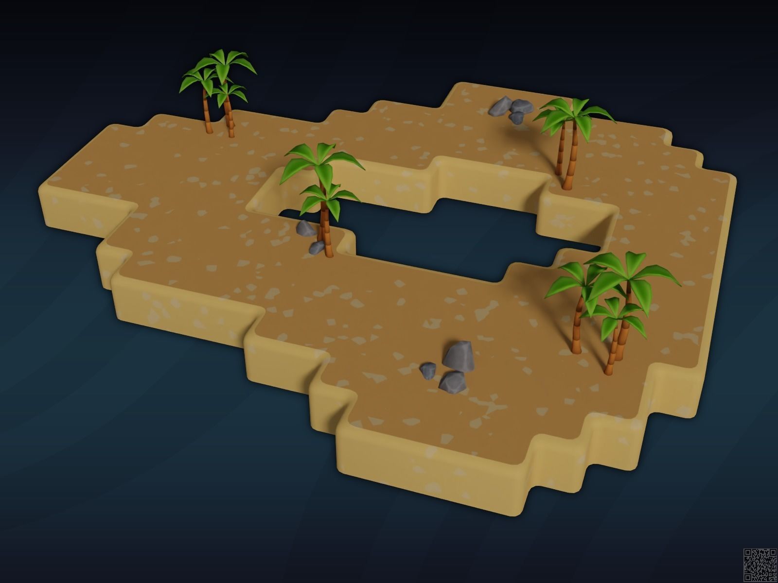 Low Poly Cartoon Islands Pack Low-poly 3D model_1