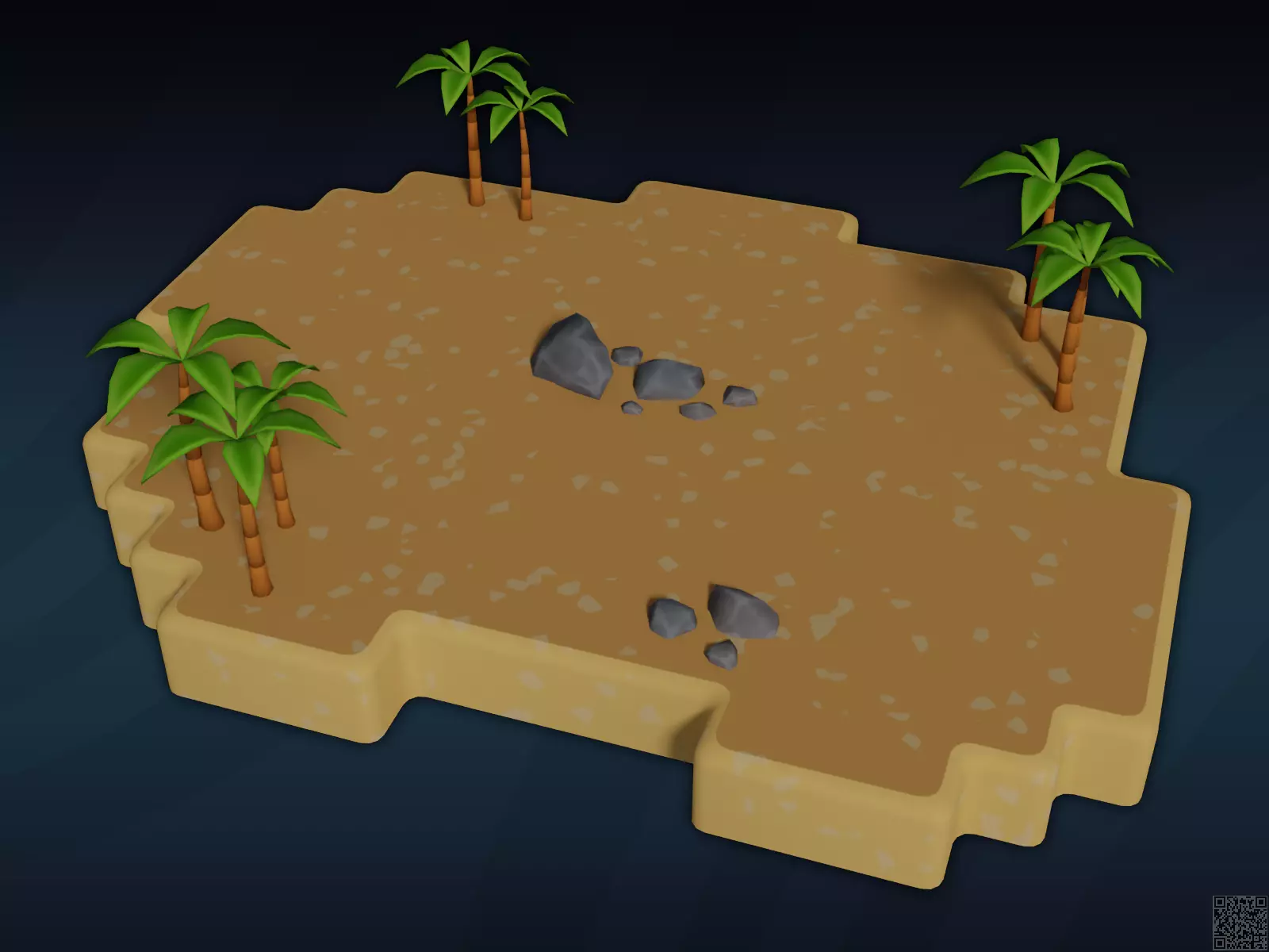 Low Poly Cartoon Islands Pack Low-poly 3D model_0