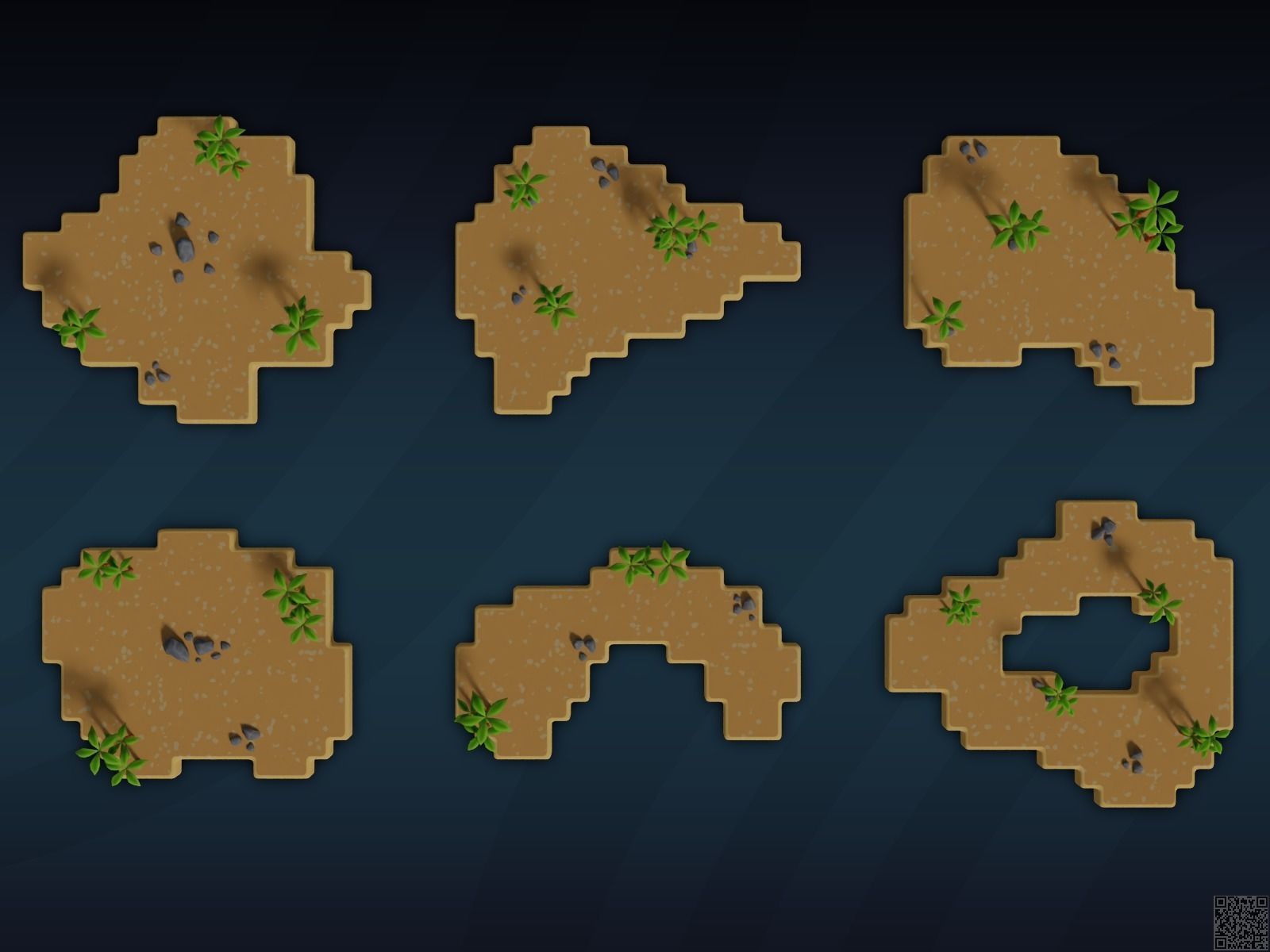 Low Poly Cartoon Islands Pack Low-poly 3D model_6