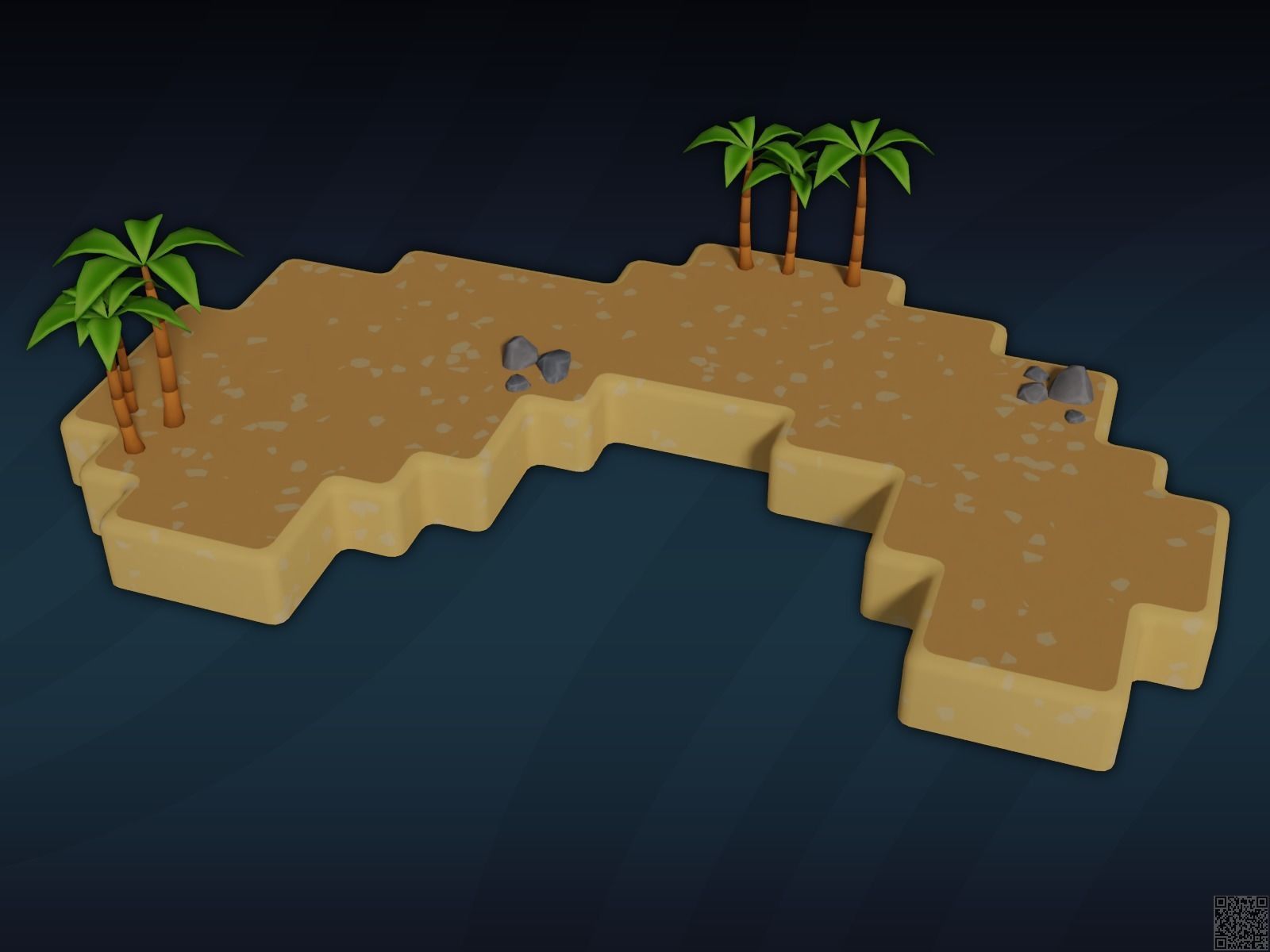 Low Poly Cartoon Islands Pack Low-poly 3D model_4