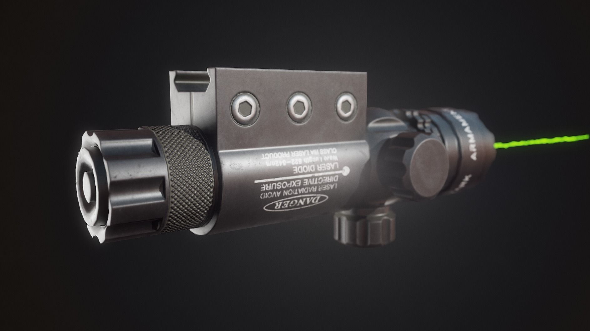 OZARK ARMAMENT Green Laser Sight System AAA PBR Game Ready Low-poly 3D model_5