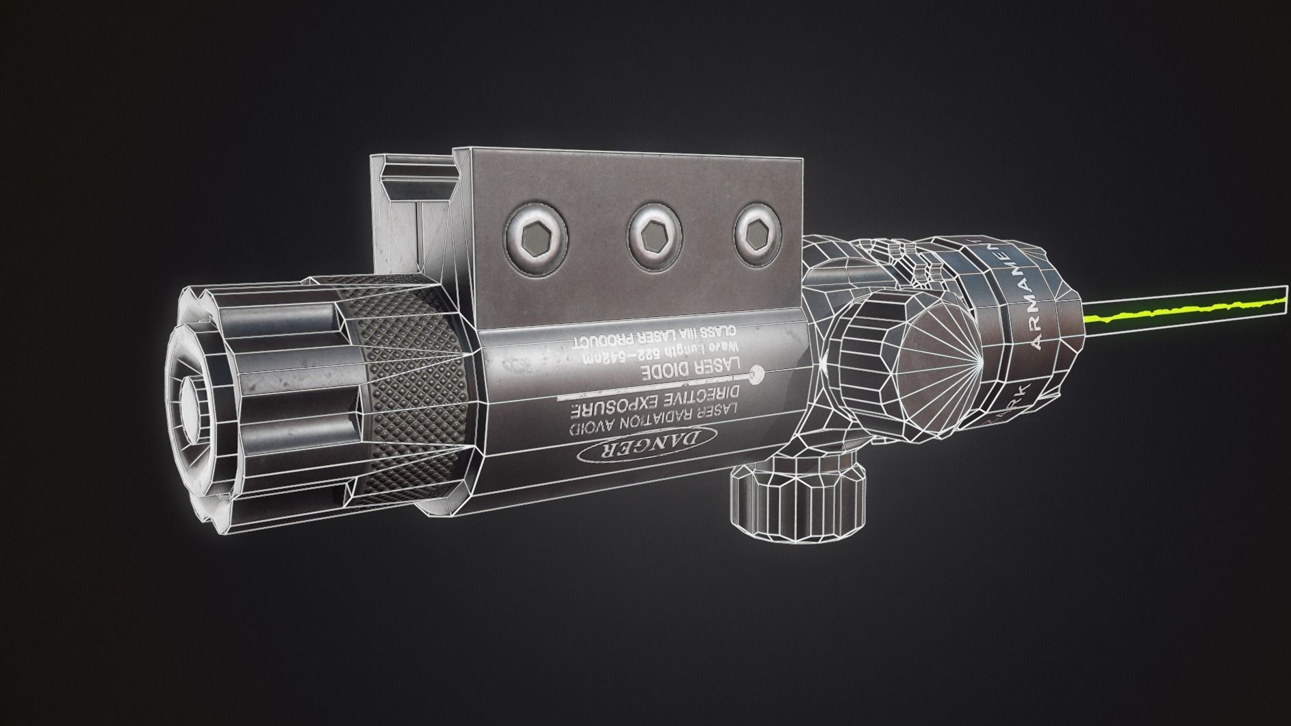 OZARK ARMAMENT Green Laser Sight System AAA PBR Game Ready Low-poly 3D model_6