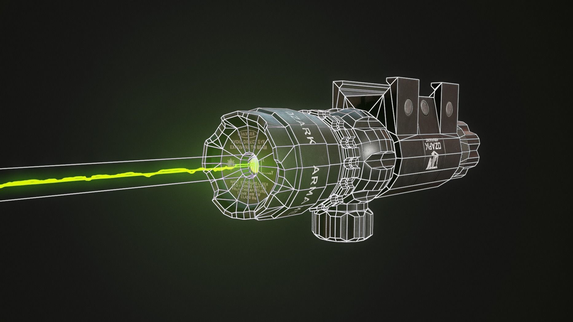 OZARK ARMAMENT Green Laser Sight System AAA PBR Game Ready Low-poly 3D model_4