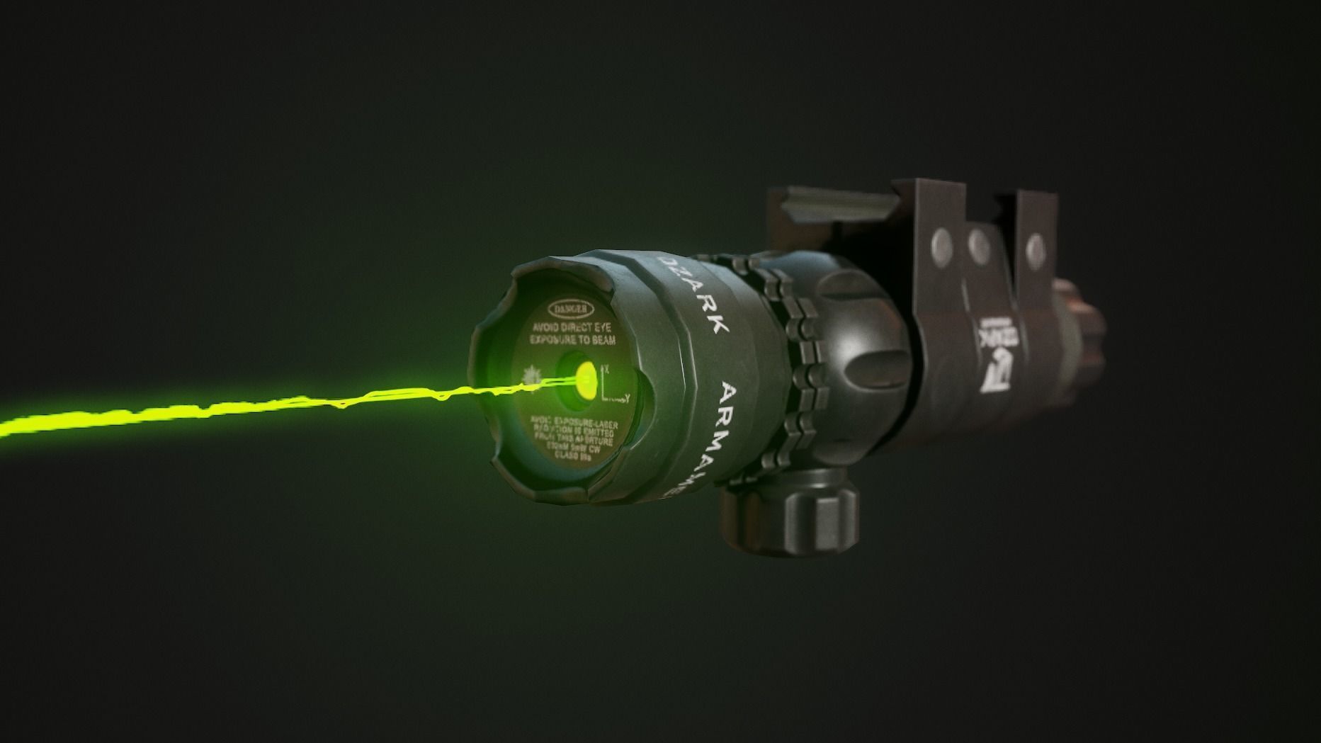 OZARK ARMAMENT Green Laser Sight System AAA PBR Game Ready Low-poly 3D model_3