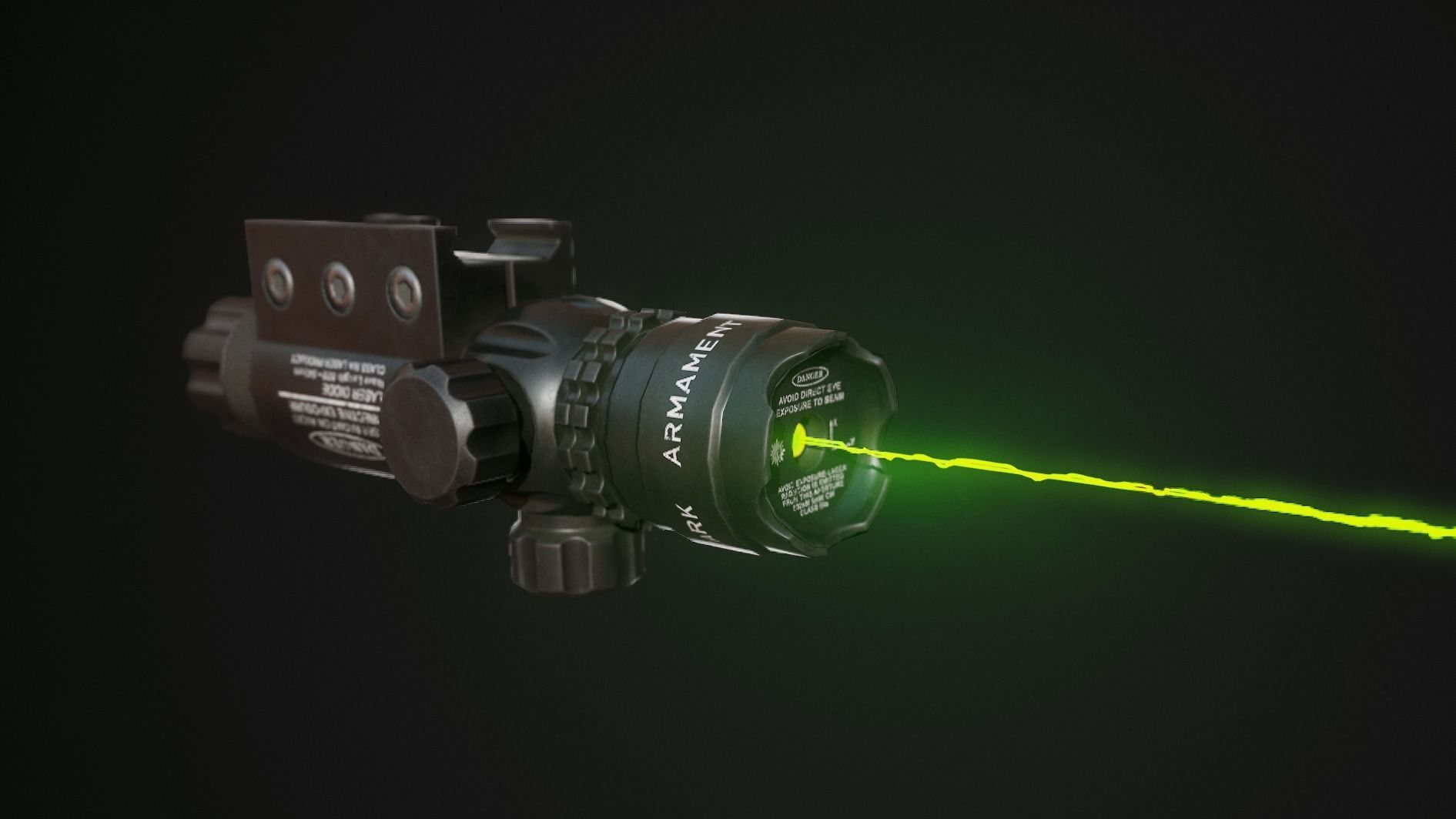 OZARK ARMAMENT Green Laser Sight System AAA PBR Game Ready Low-poly 3D model_1