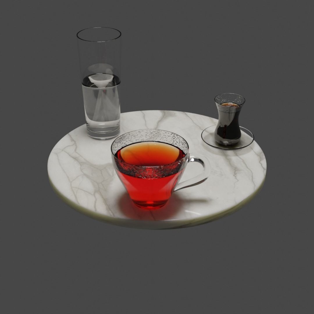 Table with drink Free 3D model_8
