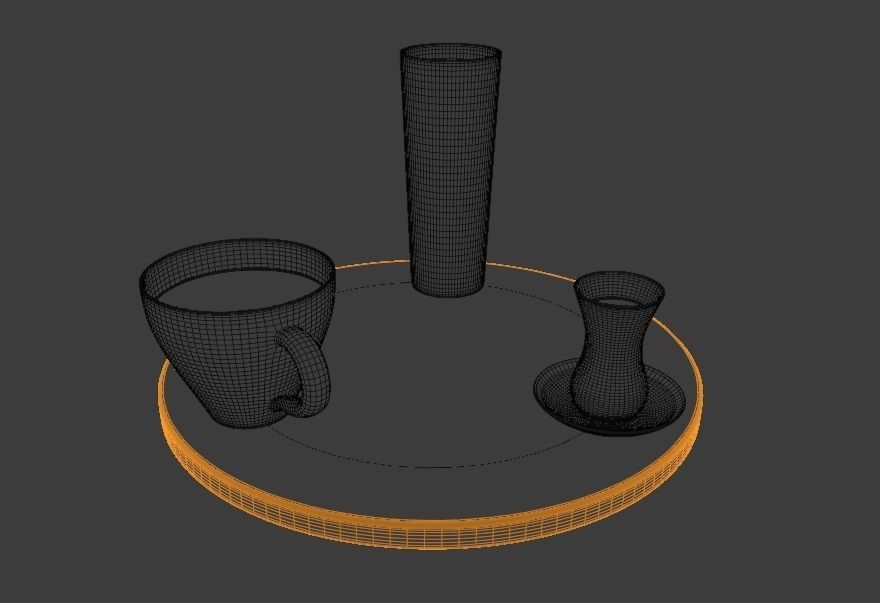 Table with drink Free 3D model_6