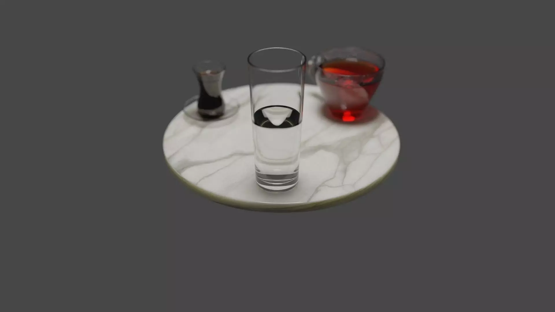 Table with drink Free 3D model_0