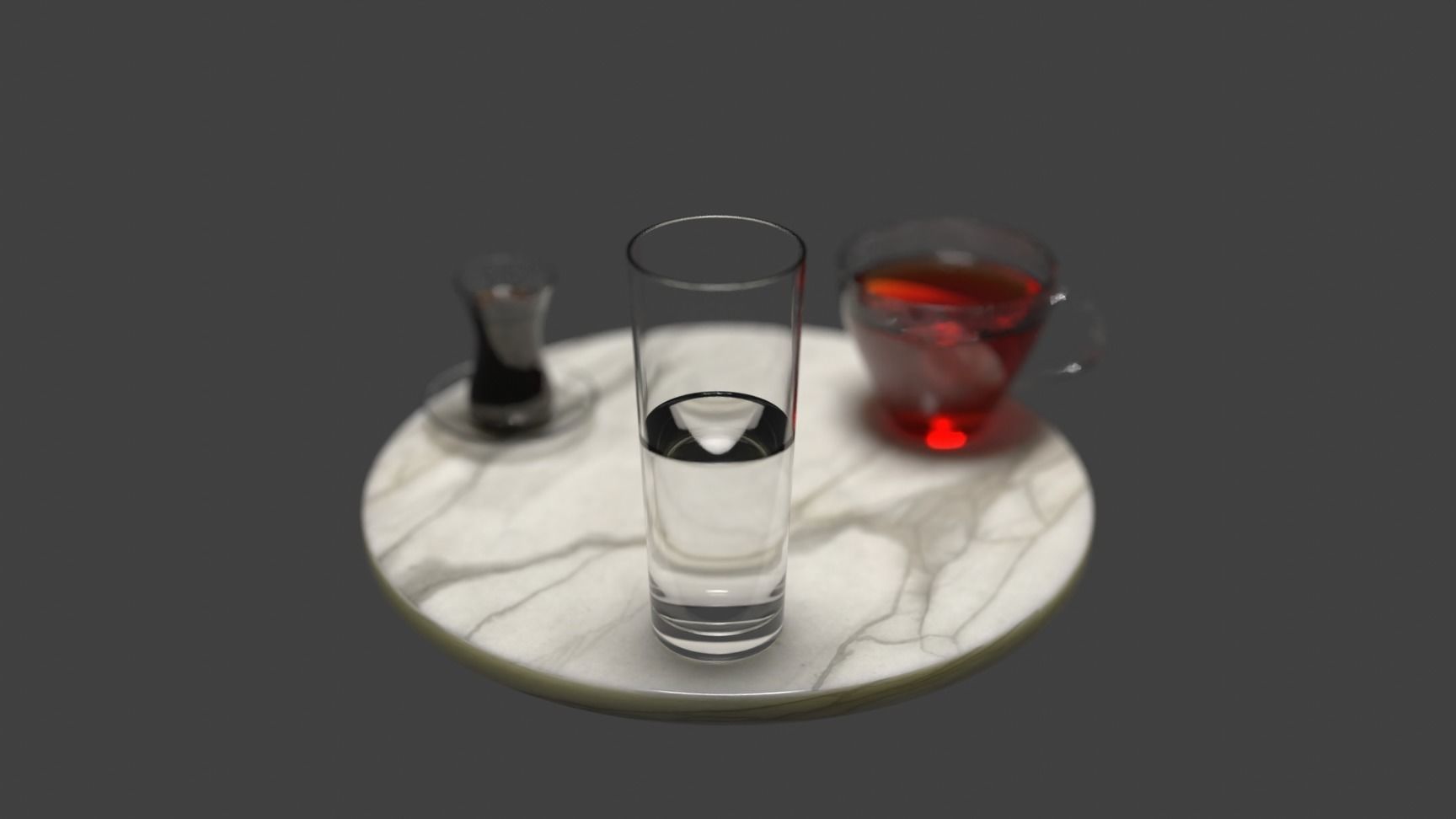 Table with drink Free 3D model_2