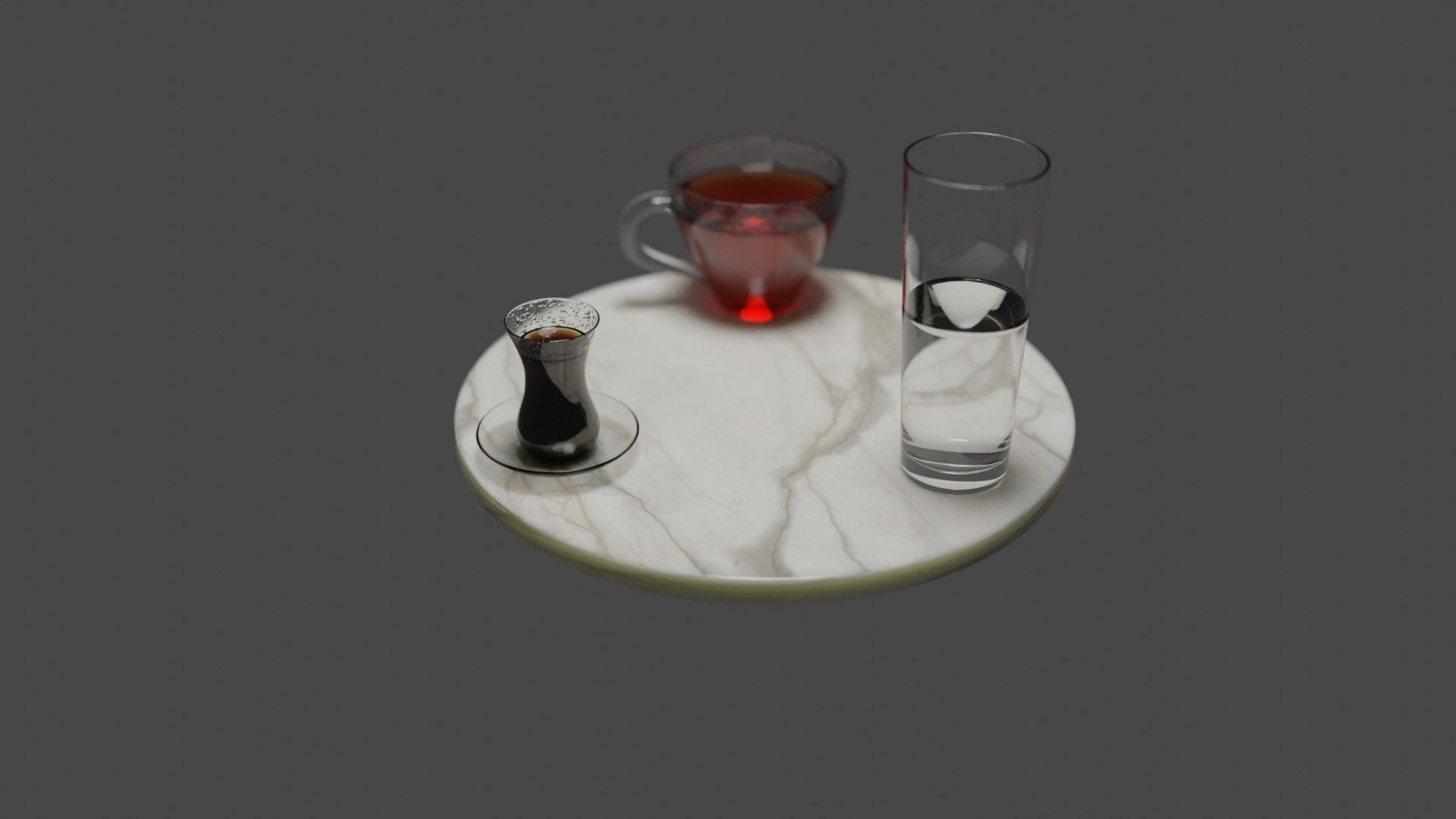 Table with drink Free 3D model_5