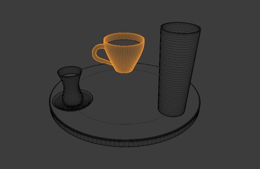 Table with drink Free 3D model_7