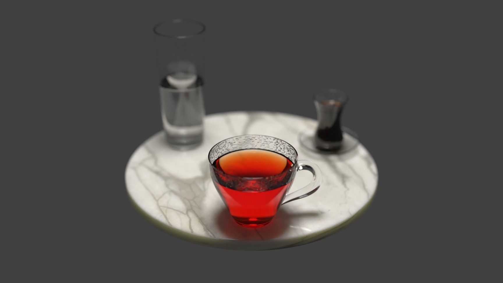 Table with drink Free 3D model_3