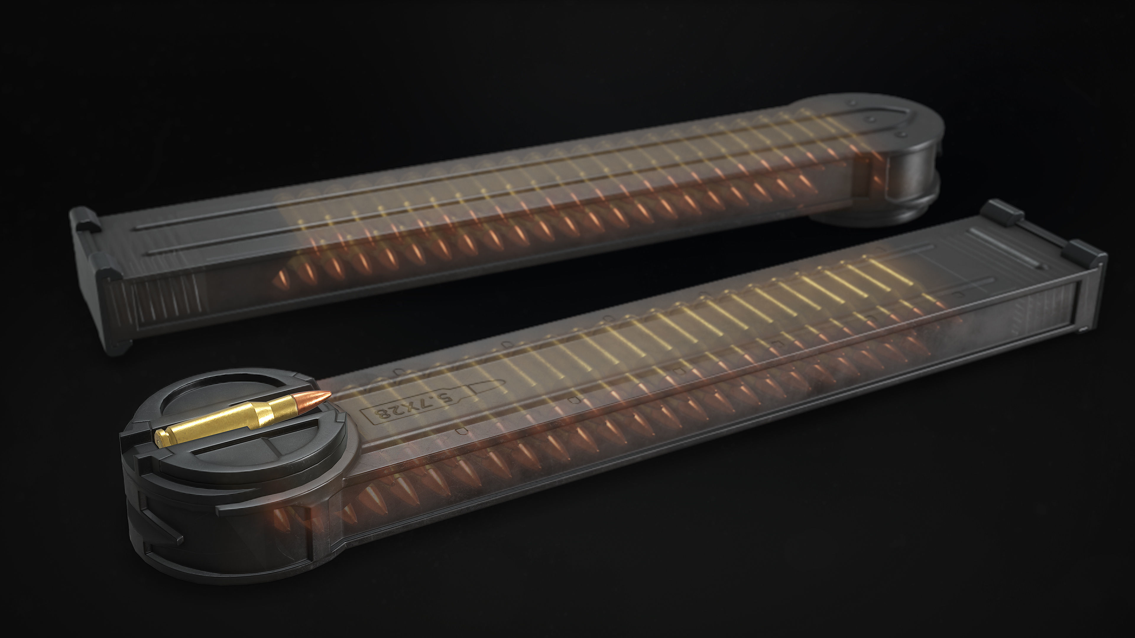 P90 Sub Machine Gun Low-poly 3D model_9