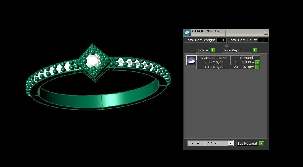 Ring Baguetta 59 3D print model_1