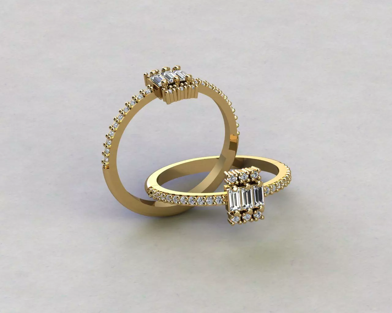 Ring Baguetta 51 3D print model_0