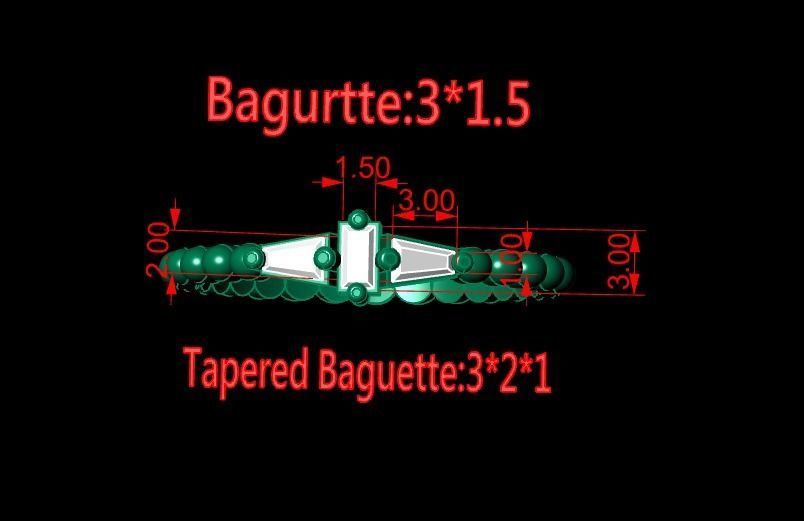 Ring Baguetta 56 3D print model_1