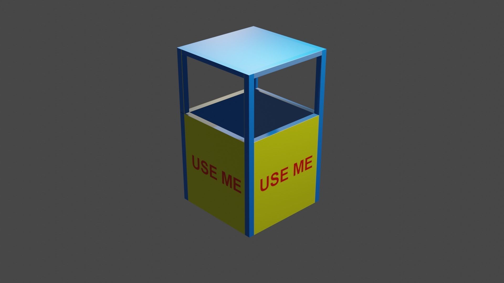 Trash Can Use Me Garbage Waste bin 3D model_1