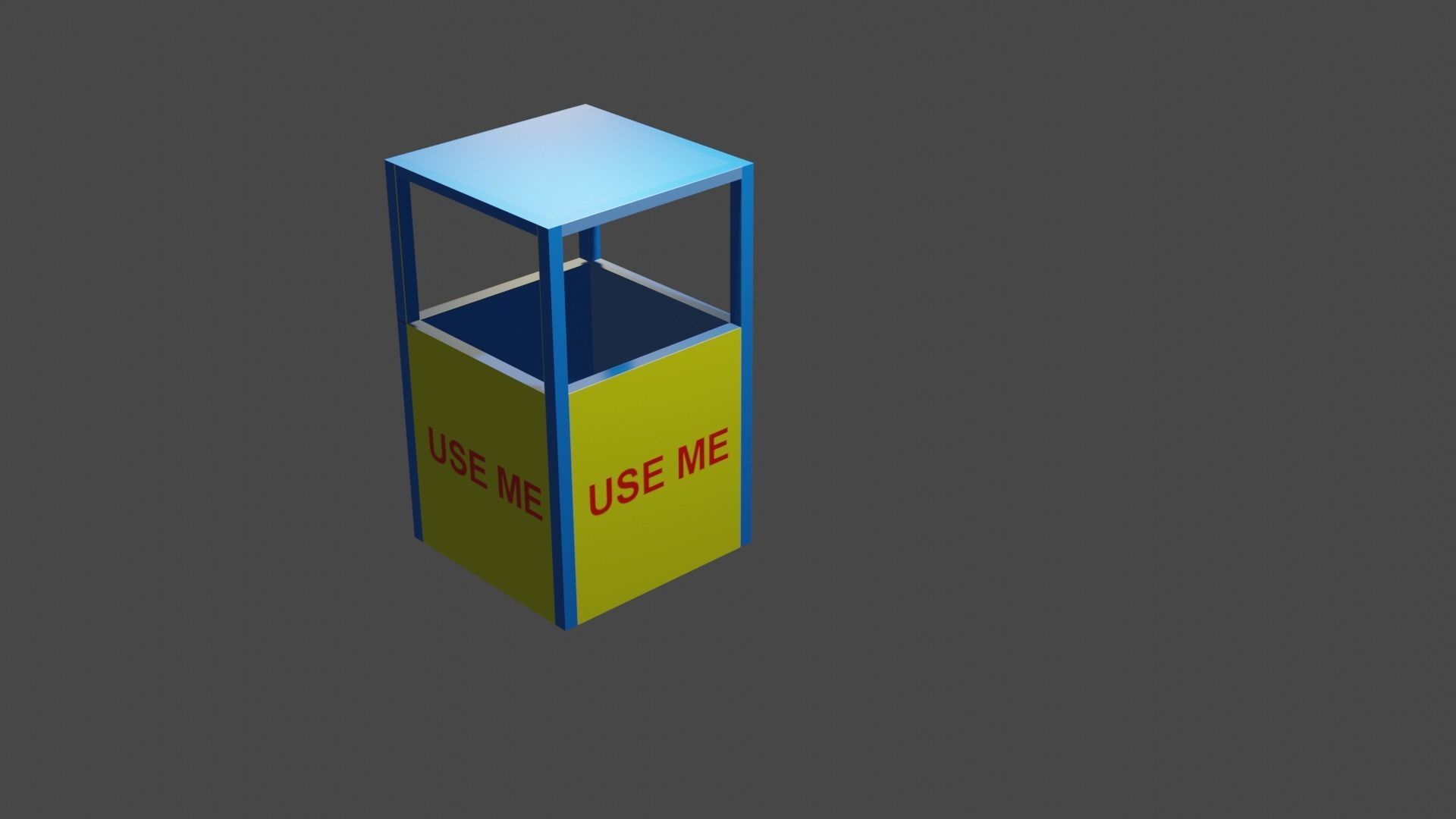 Trash Can Use Me Garbage Waste bin 3D model_3