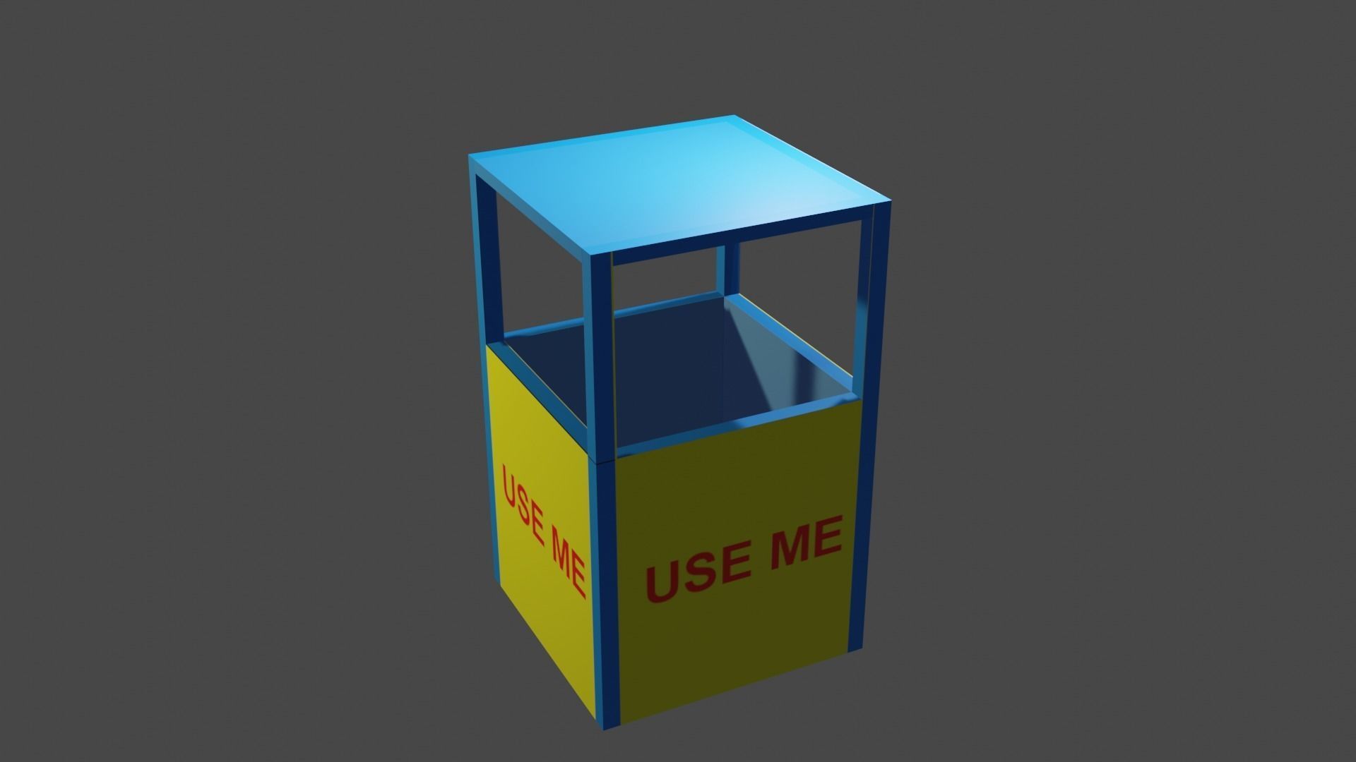 Trash Can Use Me Garbage Waste bin 3D model_2