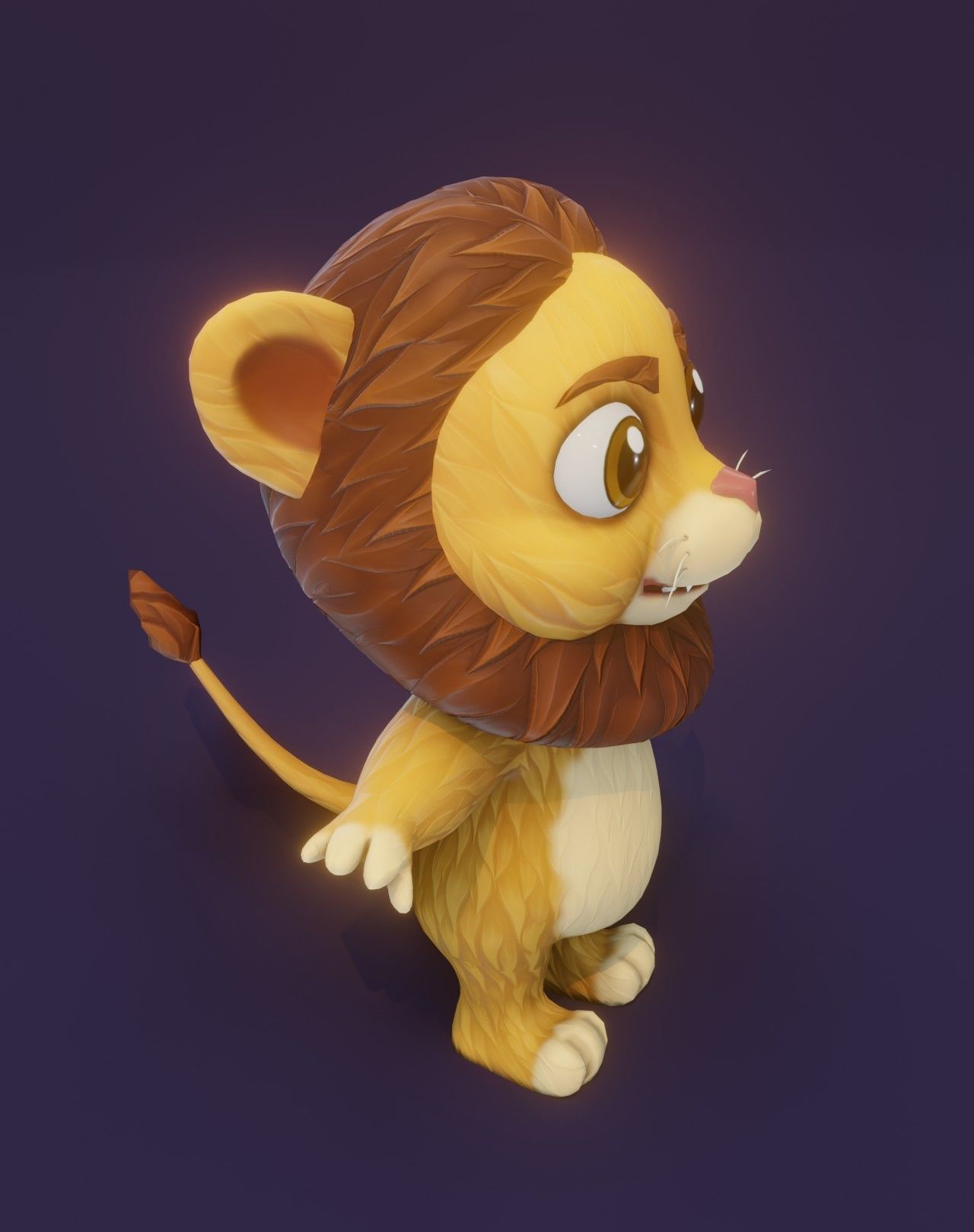Cartoon Lion Rigged 3D Model Low-poly 3D model_11