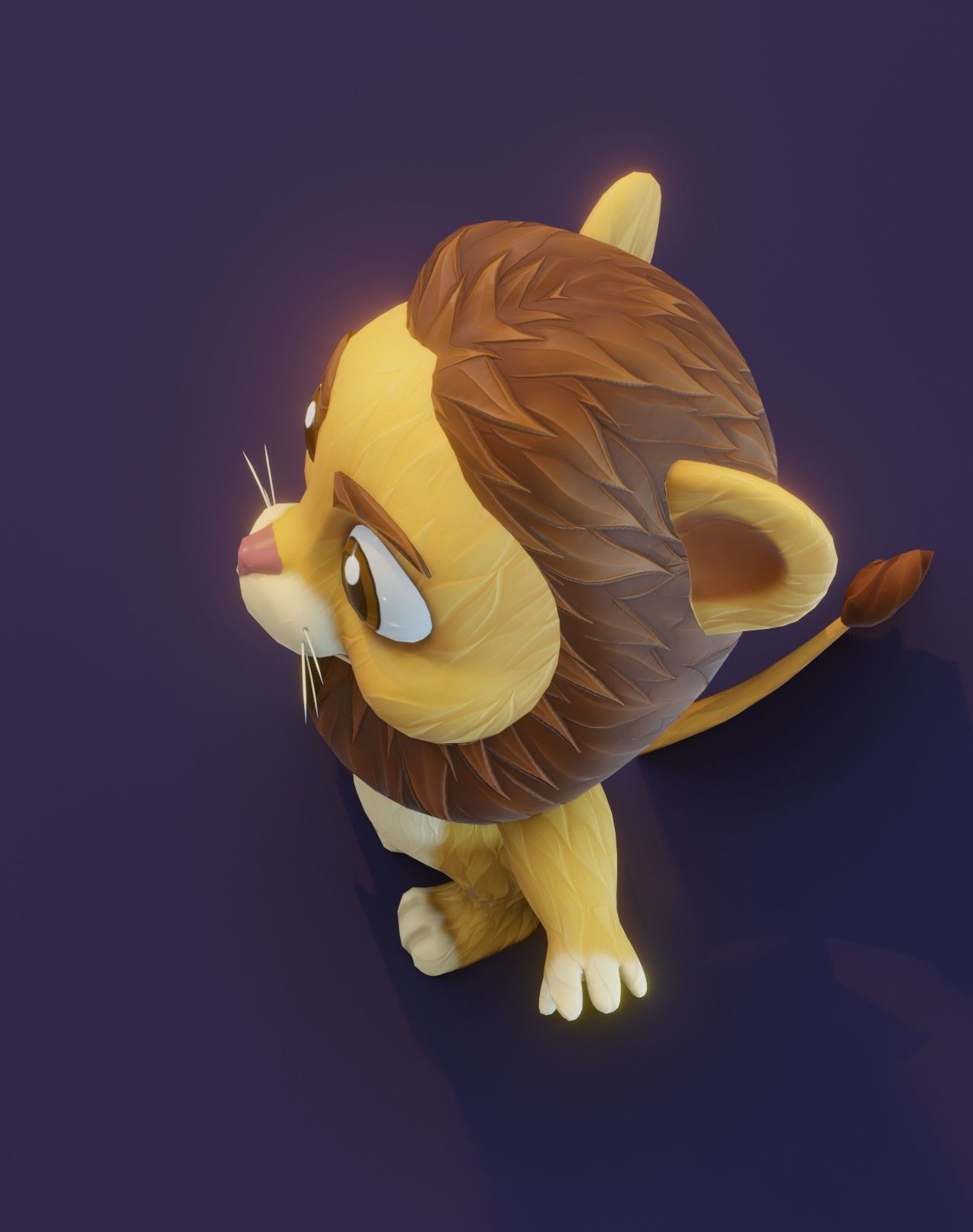 Cartoon Lion Rigged 3D Model Low-poly 3D model_12