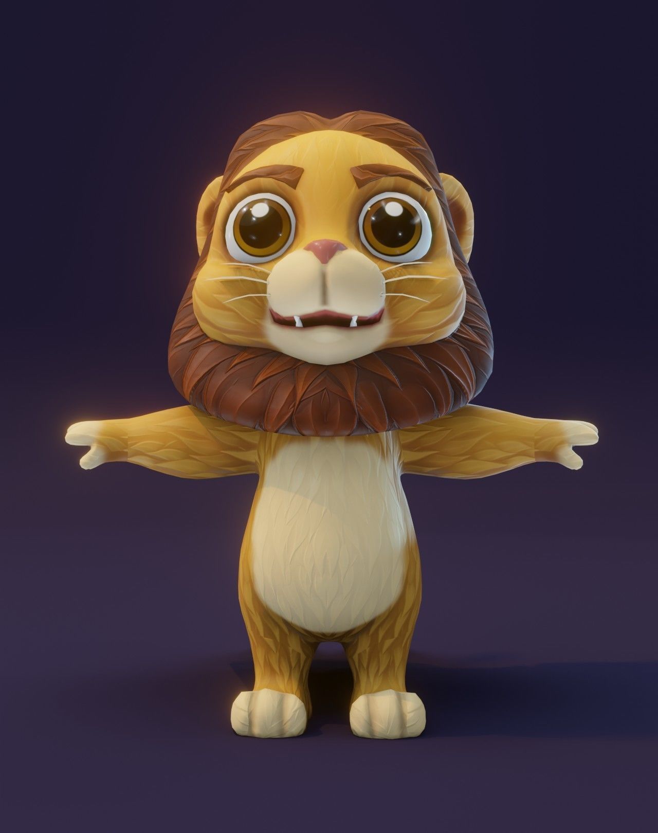 Cartoon Lion Rigged 3D Model Low-poly 3D model_15