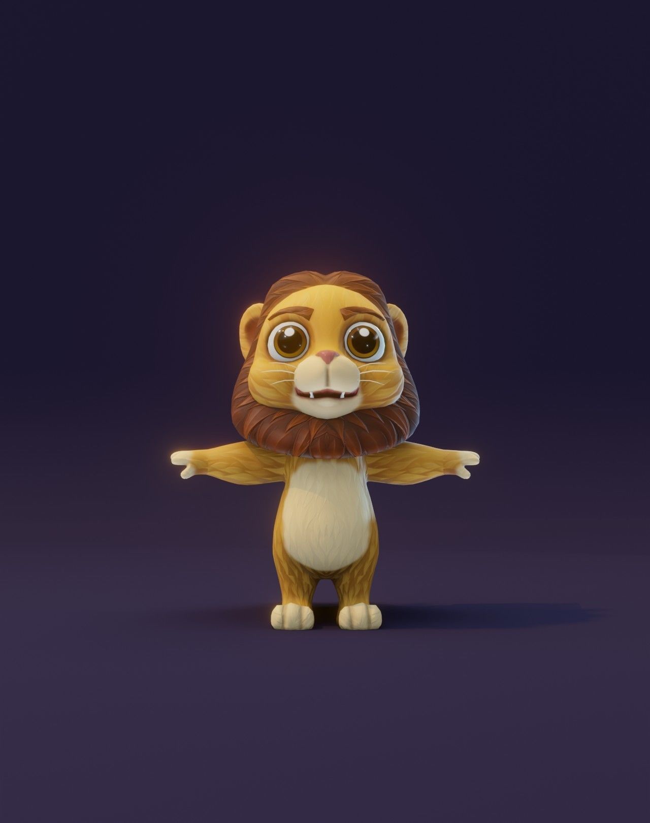 Cartoon Lion Rigged 3D Model Low-poly 3D model_9