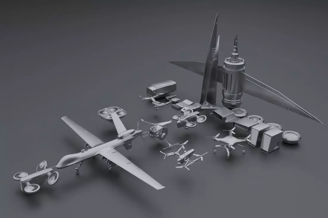 KITbash drones 3D model