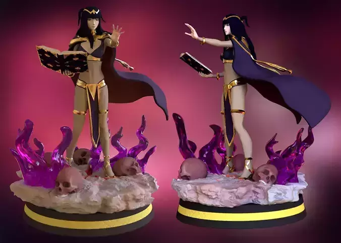 Sorceress woman 3D model for 3D Print STL File