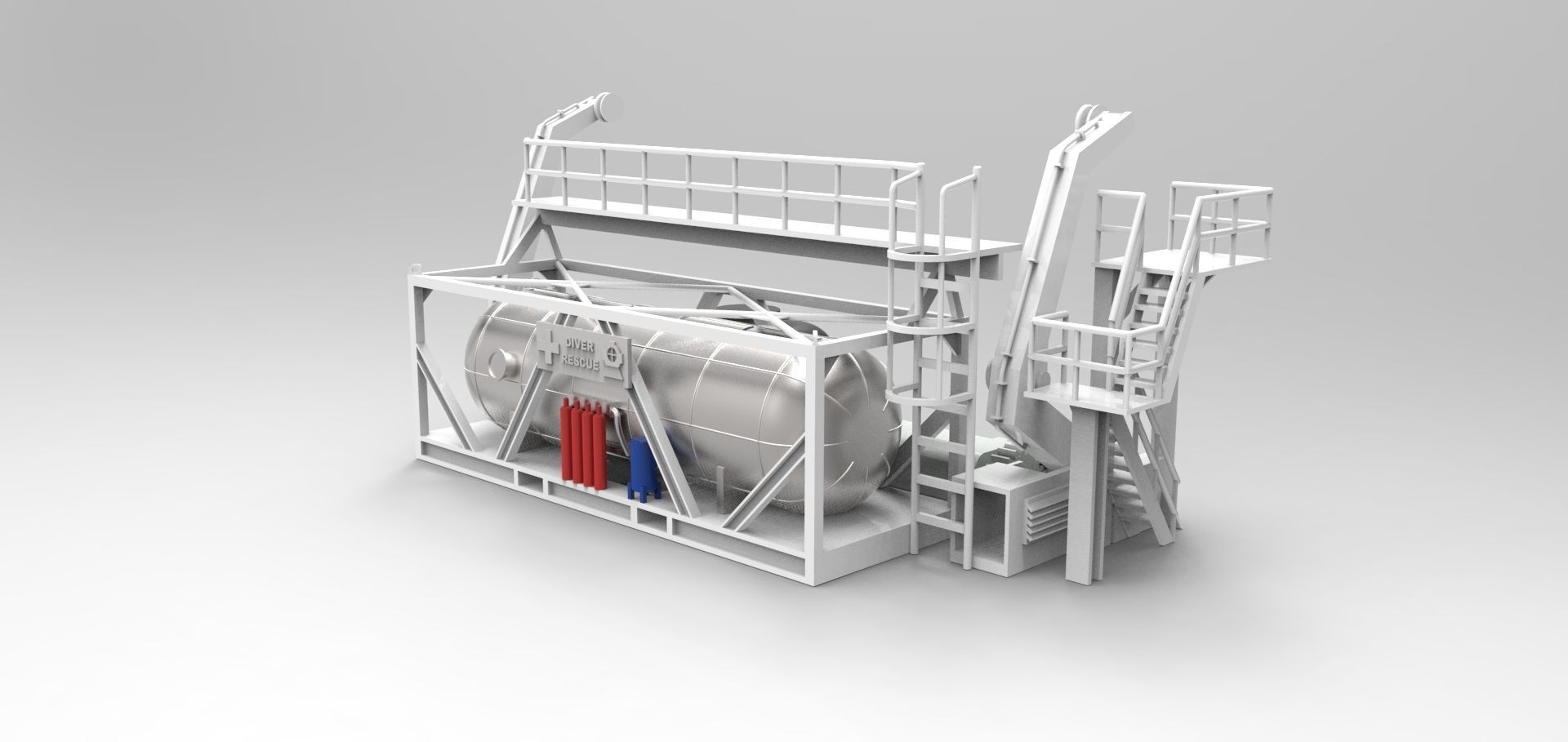 Davit for diver lifeboat type D 3D print model_3