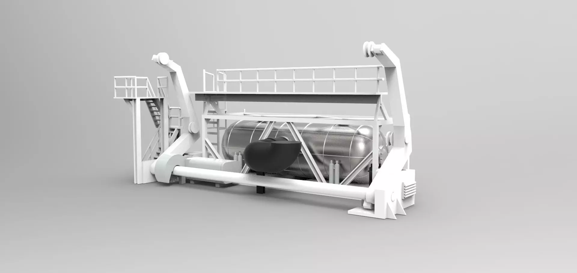 Davit for diver lifeboat type D 3D print model_0