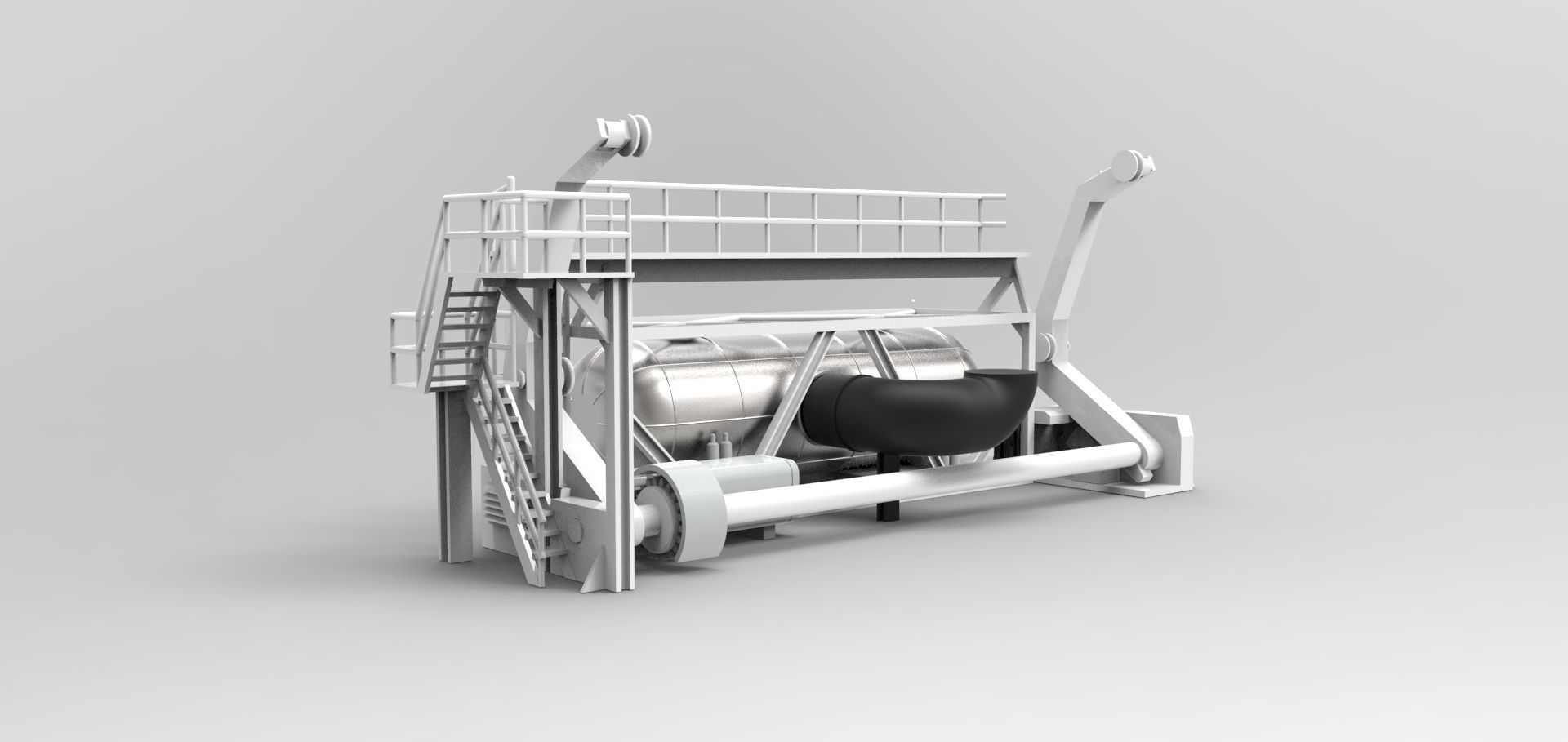 Davit for diver lifeboat type D 3D print model_1