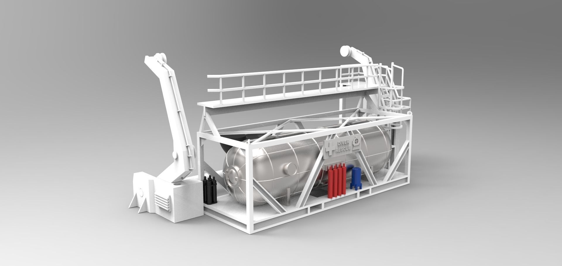 Davit for diver lifeboat type D 3D print model_2