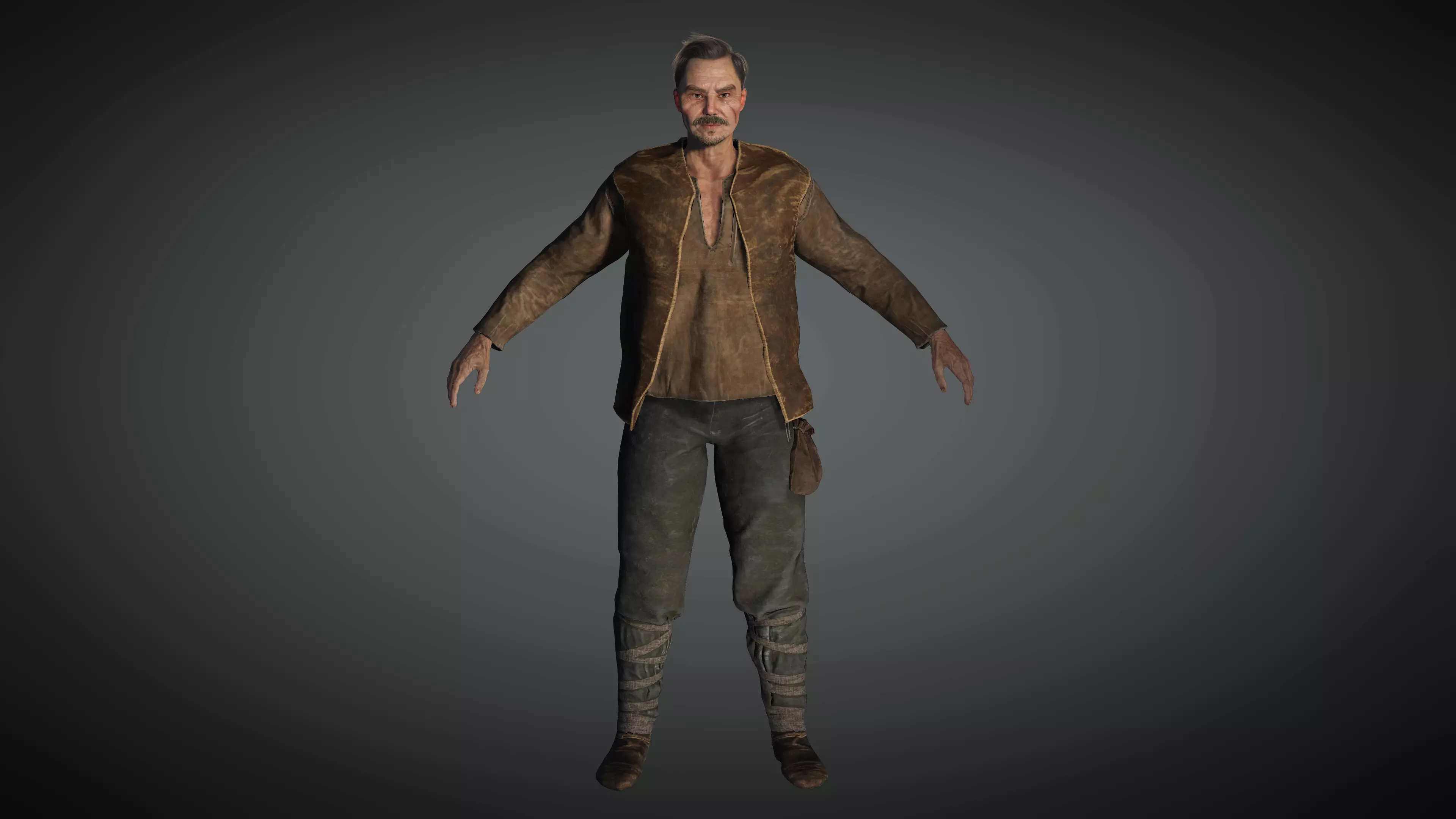 AAA Medieval Male Character 02 Low-poly 3D model