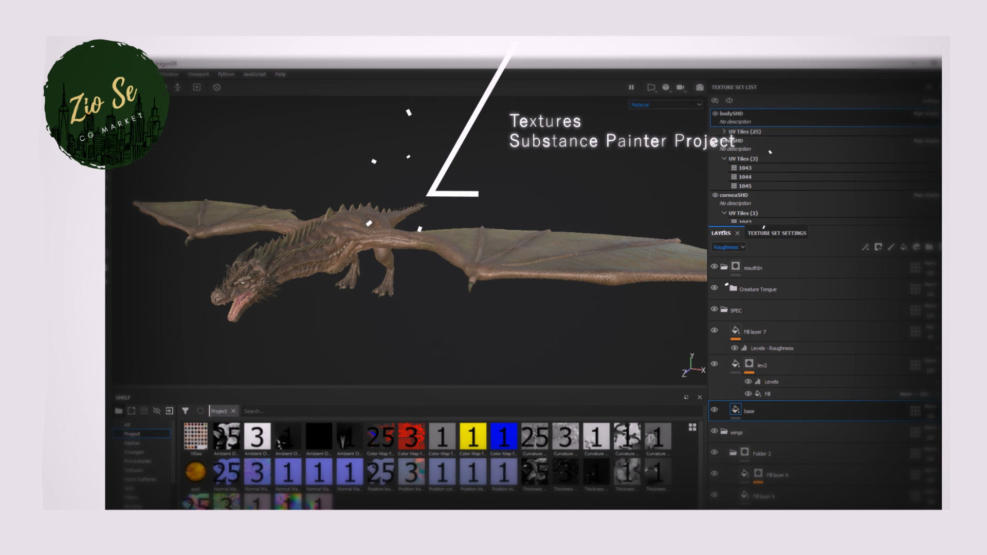 Dragon Low-poly 3D model_8